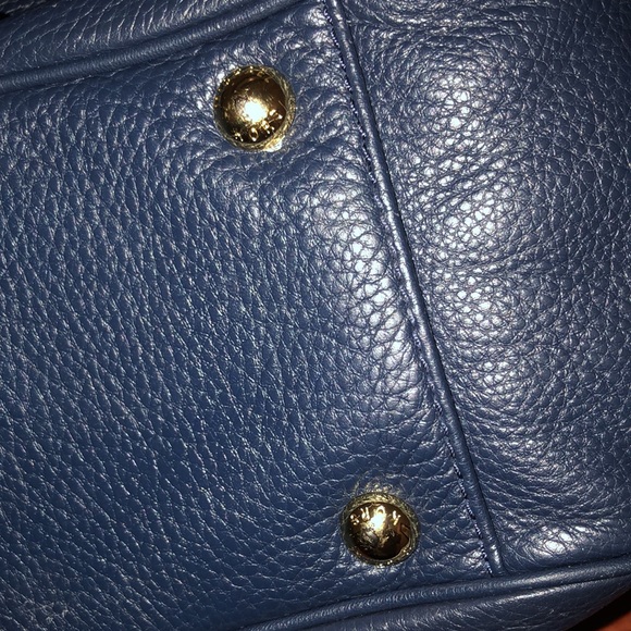 Michael Kors Fulton Navy Blue Leather Shoulder Bag - Picture 7 of 9